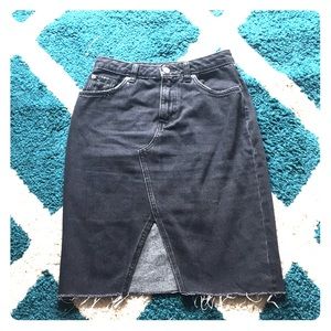 Black denim skirt